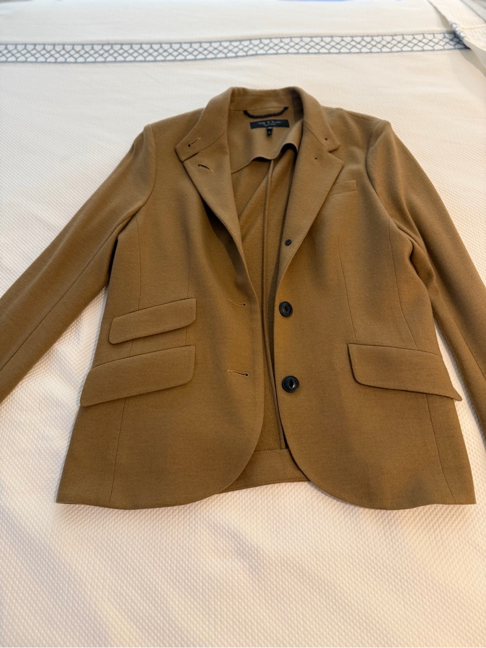 Rag & Bone New York Camel 100% Wool Knit Blazer – Size 10 – Made in USA - Picture 7 of 9